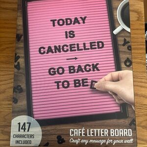 Pink Café Letter Board Sign NWT